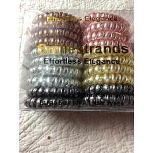 Smilestrands Large Premium Spiral Hair Ties*Metallic Colors* All Hair Types*NWB